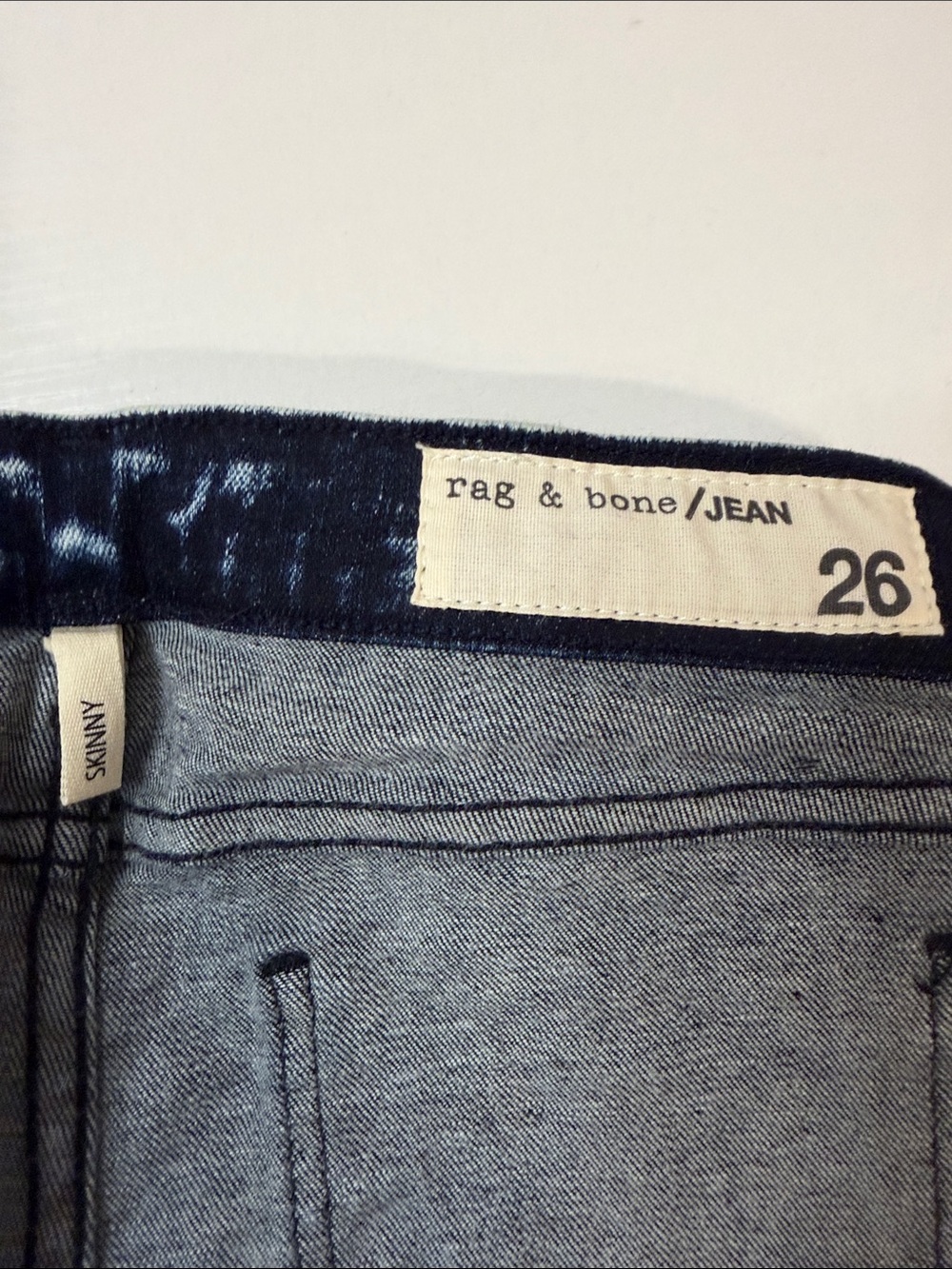 New Rag and Bone Acid Wash Skinny Jeans - Size 26 - Grunge Edgy Premium Denim - Picture 13 of 15